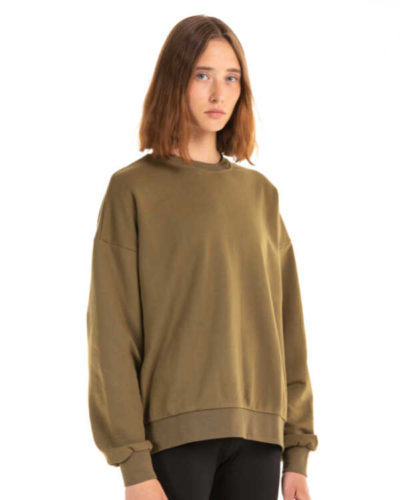 Unisex oversize svītšots. Dark Olive. - Image 3