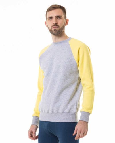 Unisex Raglan svitšots. Melanžs-dzeltens. - Image 3