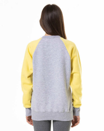 Unisex Raglan svitšots. Melanžs-dzeltens. - Image 6