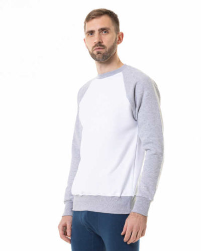 Unisex Raglan svitšots. Balts-melanžs. - Image 3