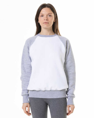 Unisex Raglan svitšots. Balts-melanžs. - Image 2