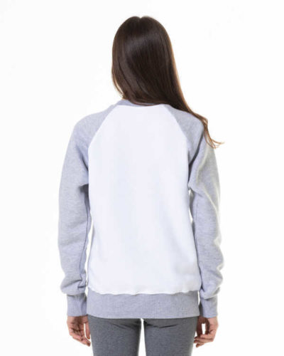 Unisex Raglan svitšots. Balts-melanžs. - Image 6