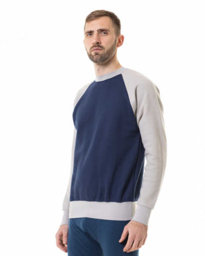 Unisex Raglan svitšots. Tumši zils-melanžs. - Image 3