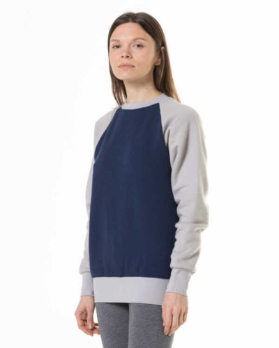 Unisex Raglan svitšots. Tumši zils-melanžs. - Image 4