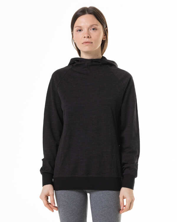 Unisex hūdijs no merino vilnas. Melns. - AS 